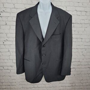 Vito Rufolo Black 100% Wool Comero Super 100's Tuxedo Suit Jacket Italy 44R